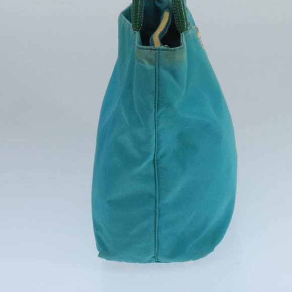 PRADA Tote Bag Nylon Turquoise Blue Gold - Picture 4 of 16